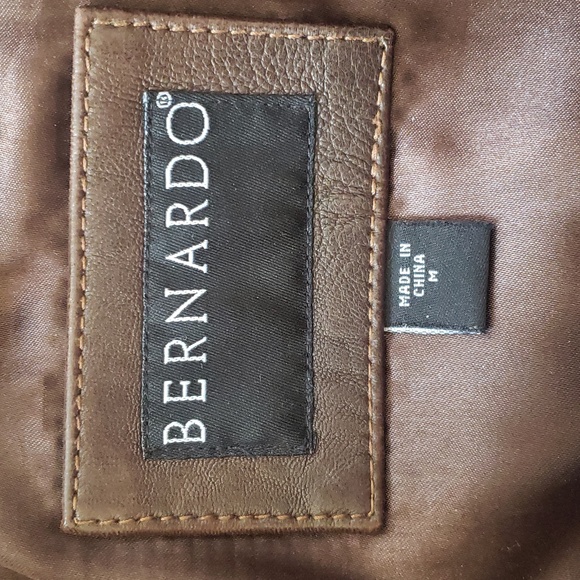 Vintage Bernardo Men’s Espresso Brown Full-grain Leather Bomber Jacket MEDIUM - Picture 13 of 15